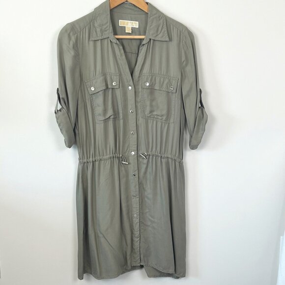 Michael Kors Pullover Shirt Dress in Light Olive Green, Size M - Picture 1 of 15